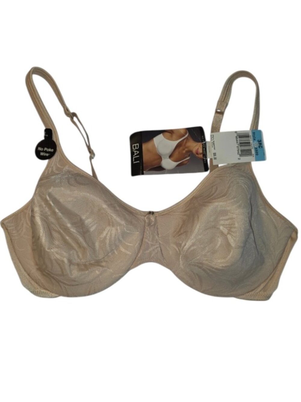 Bali Bra 38C Soft Taupe 3320 Nude Romantic Sexy Practical Neutral NWT